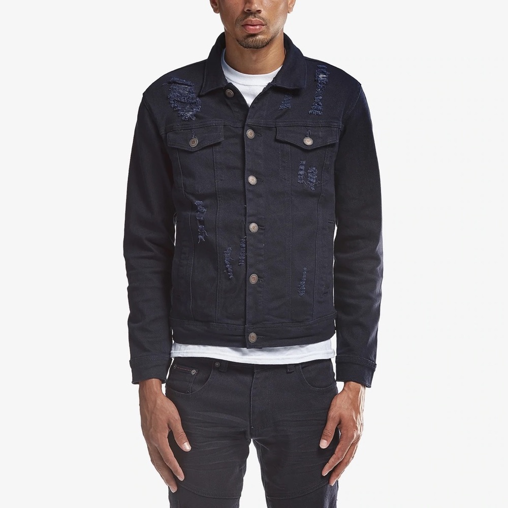 Copper Rivet Navy Denim Jacket